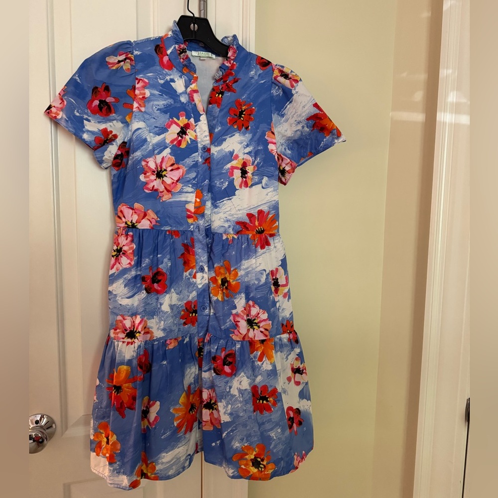 Jade Melody Tam Floral Blue Mini Dress